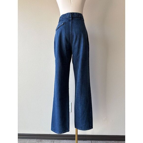 Vintage 80s railroad stripe Levi's high waisted bareback jeans - Picture 3 of 7